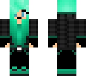 teal & aqua hoodie girl