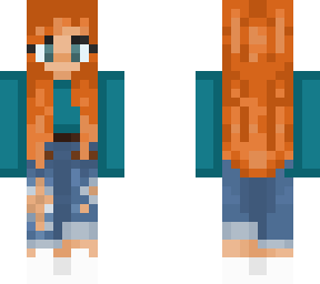 redhead with a blue shirt!