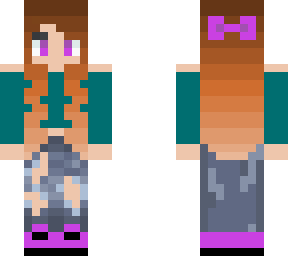 cute headphone and bow blue and purple girl