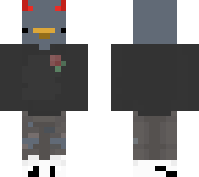 grey duck with cool clothes and horns- edit of someone elses