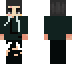 l-boy/blak hoodie/ripped pants/tryed to shade the face idk if it will work