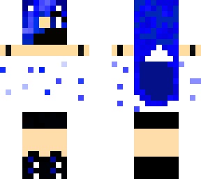 blue haired wolf girl
