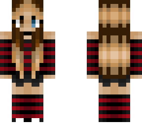 cute outfit - red and black stripe outfit