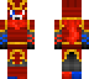 red and blue ninja samurai v2 w/ mask