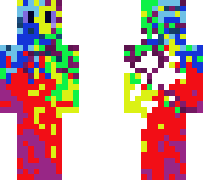 very colorful skin, it looks like it crashed into some buckets of paint.