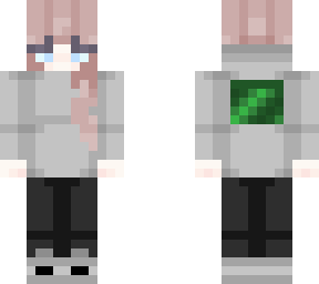teen grey-green hoodie brunette