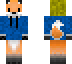 fox in blue and yellow hoodie