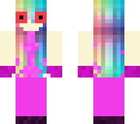oh my god rainbow hair girl pink dress savage