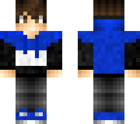 blue, white and black hoodie boy (azure)