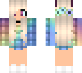 rainbow pastel wolf girl