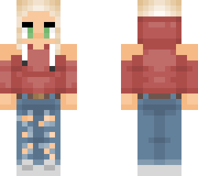 casual girl with ripped jeans