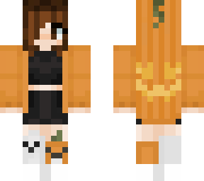 halloween pumpkin sweater short brown hair girl