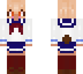 my main oc (cinnamon) in a school girl outfit