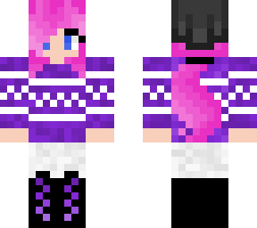 pink hair winter girl