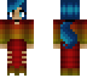 autumn fade sweater - blue ponytail - red pants