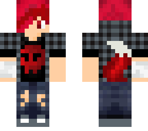 emo wolf boy red