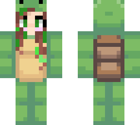 girl turtle with kelp hair