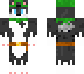 green husky with hat