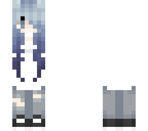 blue hair-white sweater-girl