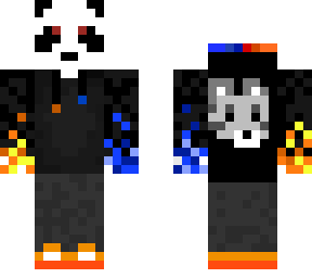 panda (white tiger hoodie) red/blue fire fists