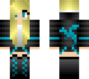 blue dragon girl with blonde hair