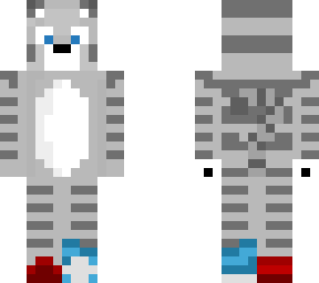 white tiger (red and blue socks)