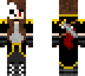 alex (my new oc)  wolf girl warrior w/ half skull mask