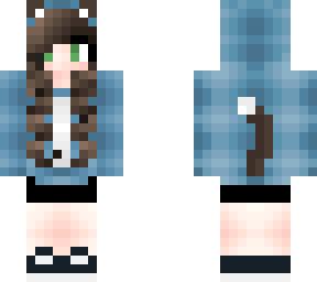 blue hoodie catgirl
