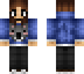female woofless - brunette - blue koala hoodie