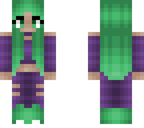 girl - green and purple