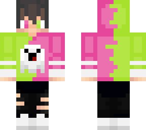 green and pink boy