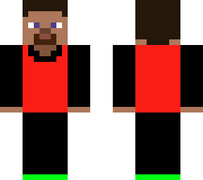 steve in red and black outfit