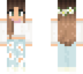 brown hair girl flowers