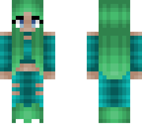 girl - green and cyan