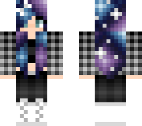 galaxy hair and grey ombre flannel