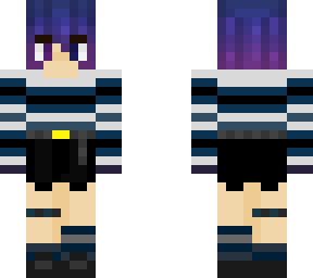 galaxy hair ombre with striped sweater