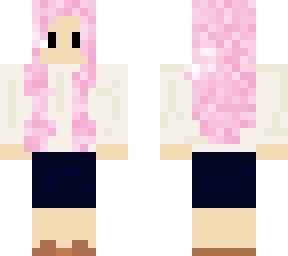 office worker, pink hair