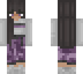 purple camo + grey sweater