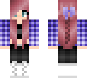 rose gold hair, purple ombre flannel