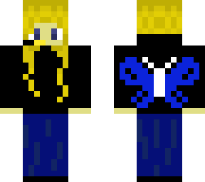 yellow gamer butterfly girl- jeans