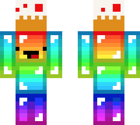 rainbow derp carrying a cake
