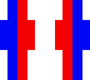 blue and red (click to see the full effect)!