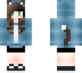 blue hoodie catgirl