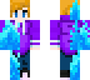 purple hoodie w blue flames