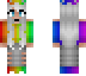 rainbow outfit and crown - silver hair and pants