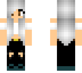 silver hair girl with white crop top