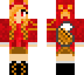 redeye foxgirl with creeper red hoodie