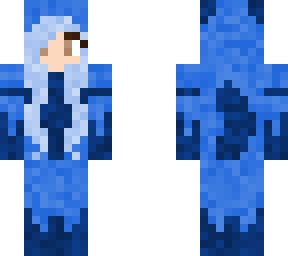 blue galaxy wolf girl with onesie on, alpha