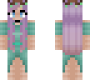female elf - enchanted fade hair - long cyan dress