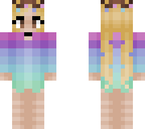 girl - blonde pigtails - twig crown - pastel colorful outfit